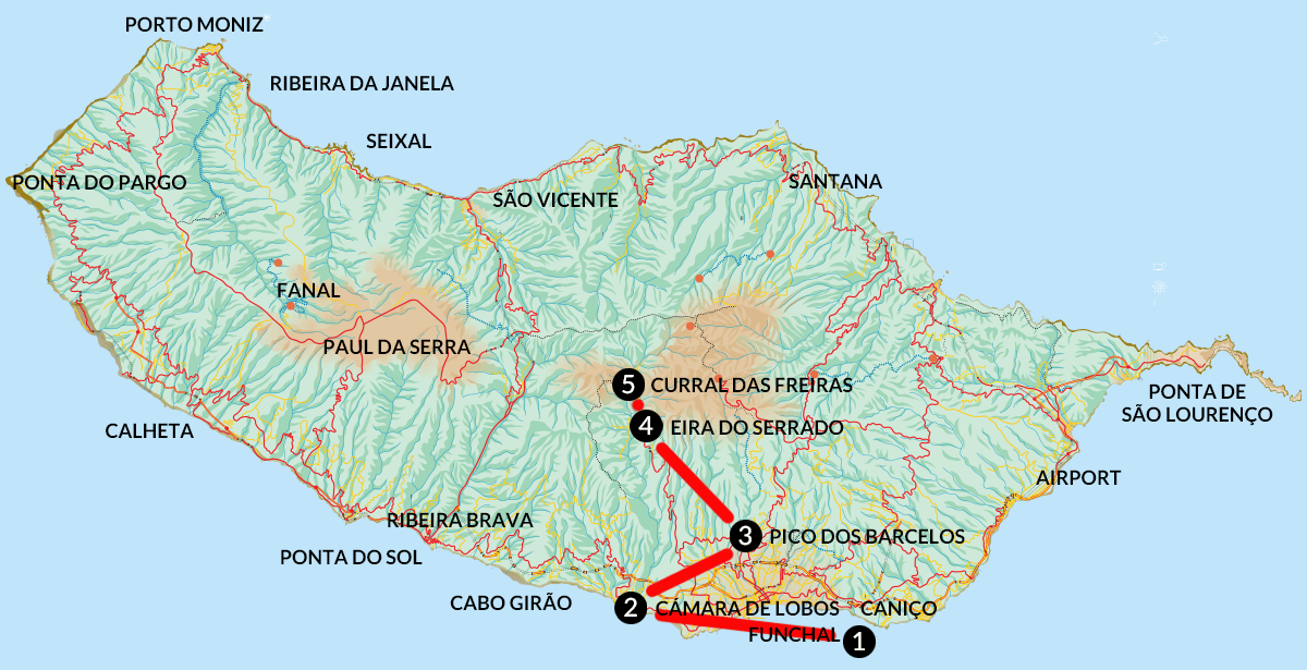 Madeira Island Tour Map